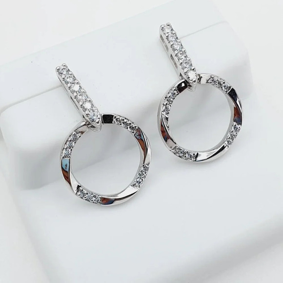 - "925 Sterling Silver Cubic Zirconia Earrings, U19254701 - Picture 10 of 11